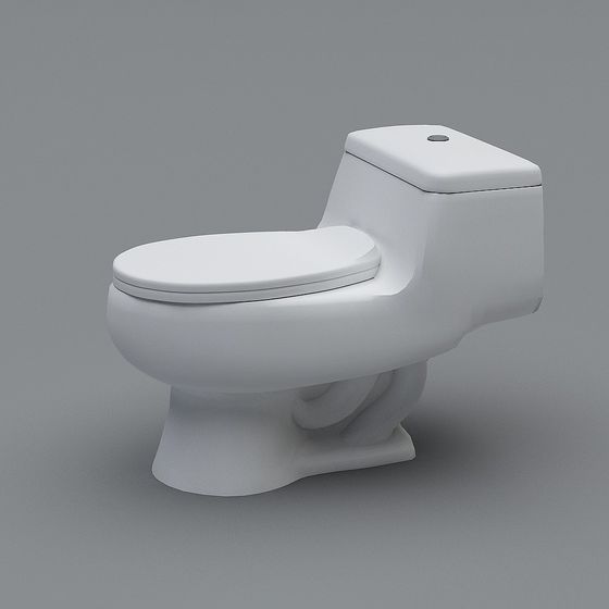Sleek Low-Poly Toilet 3D model