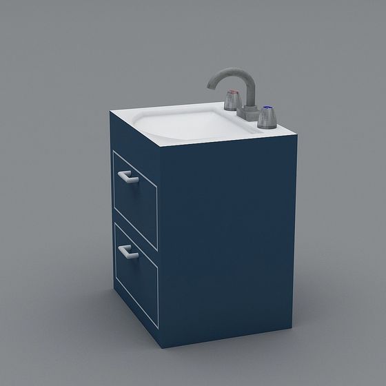 Stylish Bathroom Cabinet 3D model for Modern Interiors