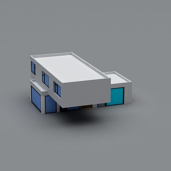 Unique Low-Poly Geometric Building 3D model