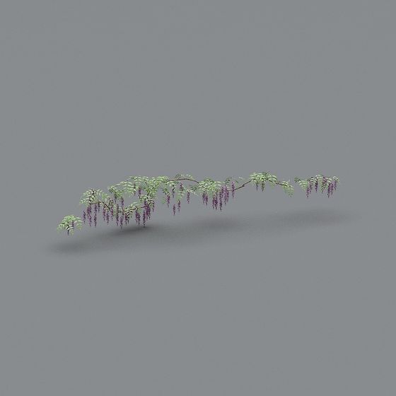 Vibrant Wisteria Branch 3D Model for Creative Projects