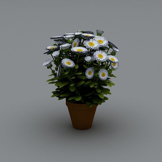 Elegant Daisy Flower Pot 3D model for Creative Projects