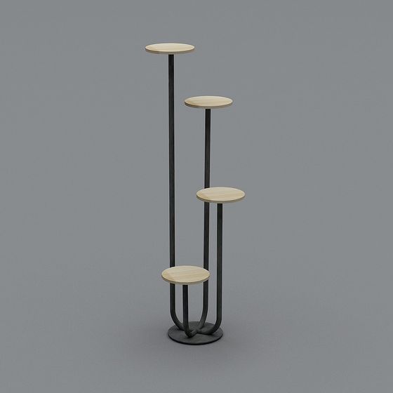 Wooden Display Rack 3D Model for Creative Projects