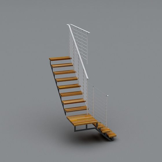 Stylish Low-Poly Staircase 3D Model