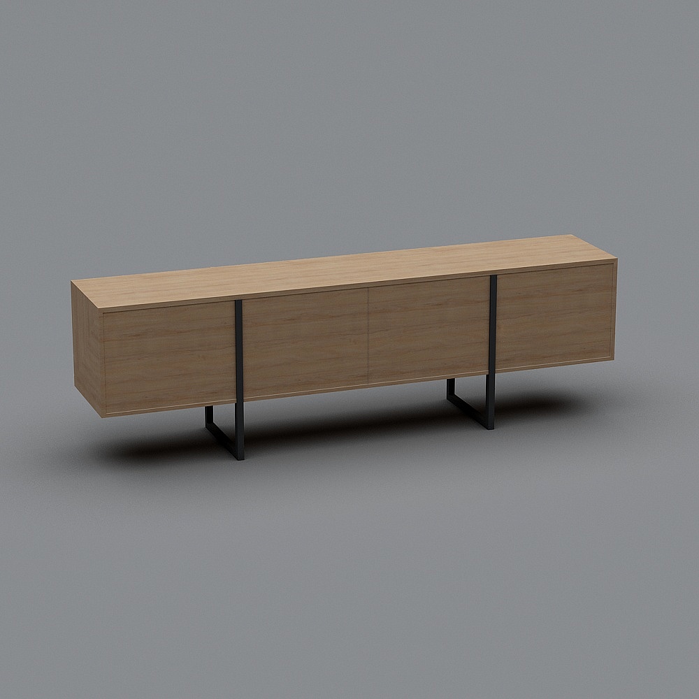 Stylish Low-Poly TV Cabinet 3D Model