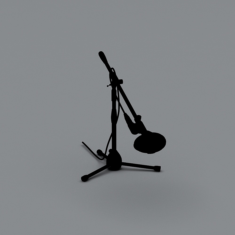 Modern Minimalist 3D Microphone Stand Model