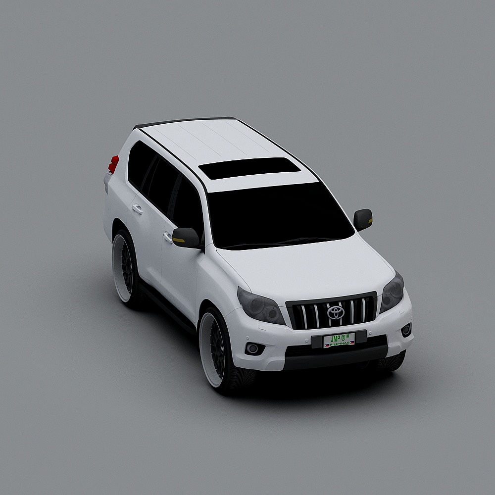 Stylish Low-Poly White SUV 3D Model
