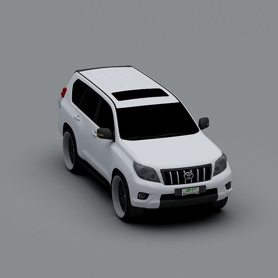 Stylish Low-Poly White SUV 3D Model