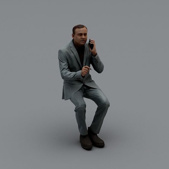 Business Professional 3D model in Gray Suit