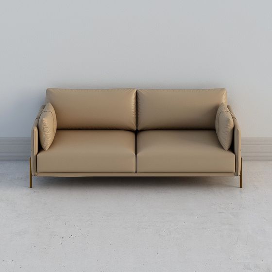 Elegant Low-Polygon Sofa 3D model for Modern Interiors
