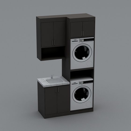 Compact Laundry Room 3D model
