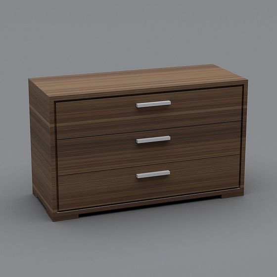 Stylish Wooden Drawer Cabinet 3D model for Contemporary Spaces