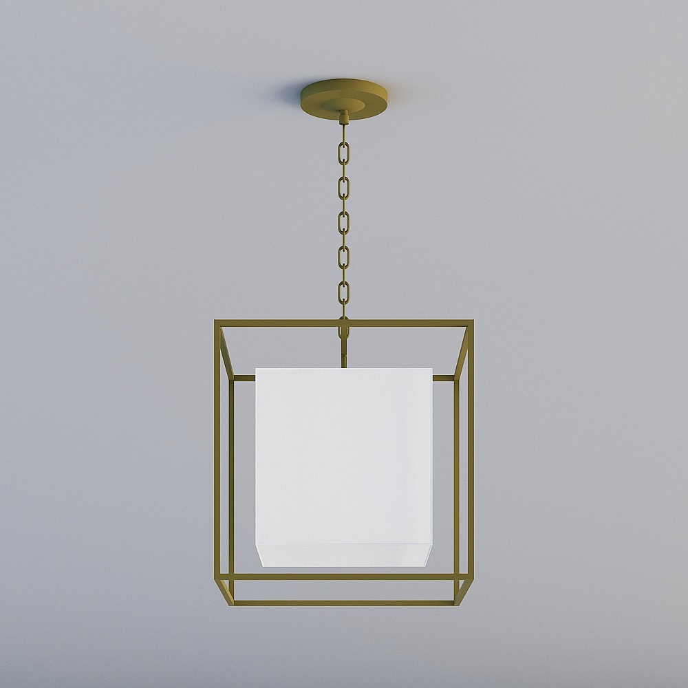 Geometric Cube Pendant Light 3D model