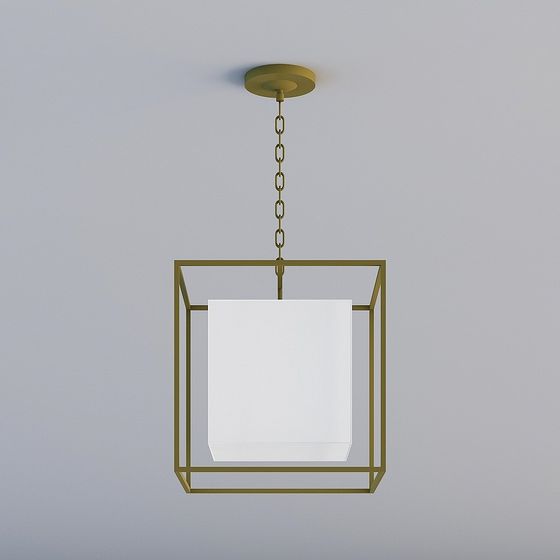 Geometric Cube Pendant Light 3D model