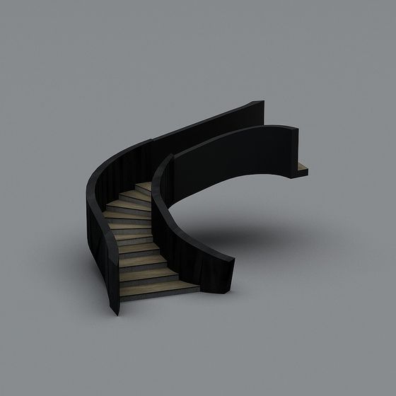 Curved Path 3D Model Staircase