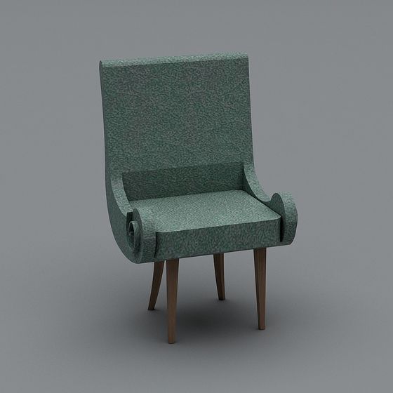 Unique Curved Low Poly Chair 3D model