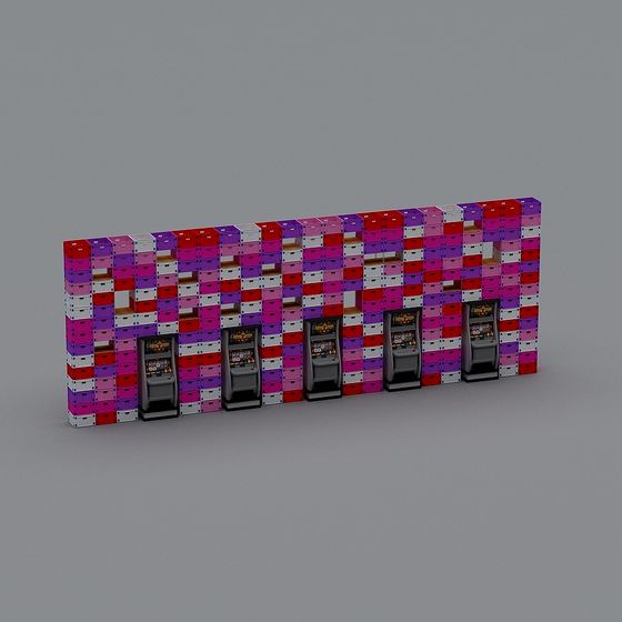 Vibrant Arcade Wall 3D Model