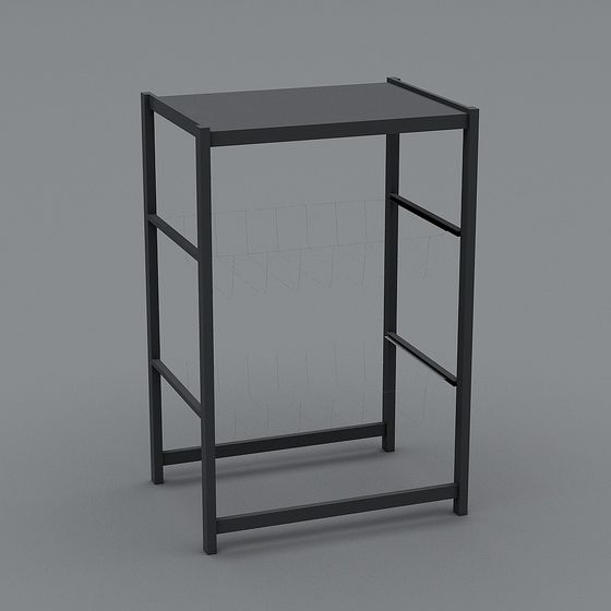 Sleek Minimalist Metal Rack 3D model for Creative Projects