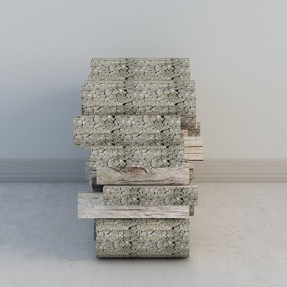 Stacked Wooden Blocks Low Poly Art 3D model