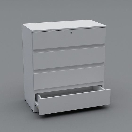 City Window Drawer Cabinet 3D model