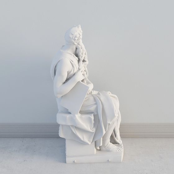 The Thinker Low Poly 3D model