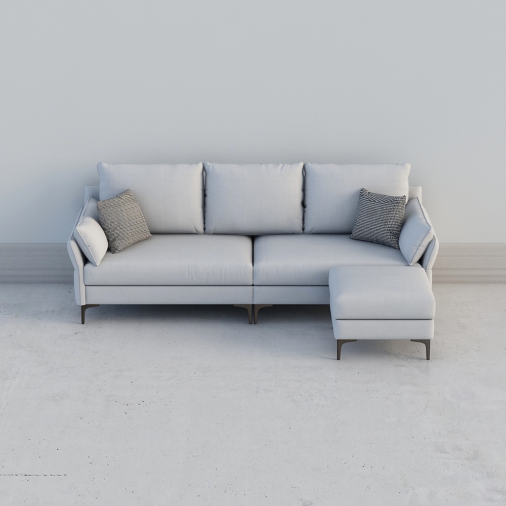 Canapé en cuir minimaliste italien 3+1+chaise