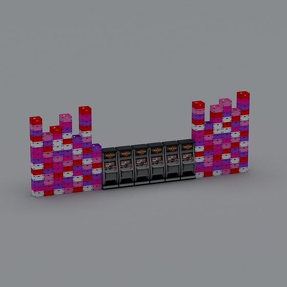 Vibrant Slot Machine Wall 3D model