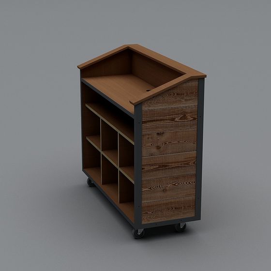 Chic Mobile Bookshelf 3D model for Contemporary Spaces