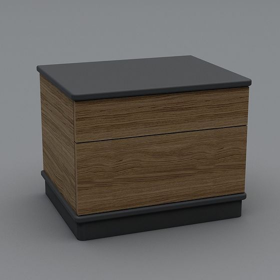 Elegant Low-Polygon Bedside Table 3D model for Modern Spaces