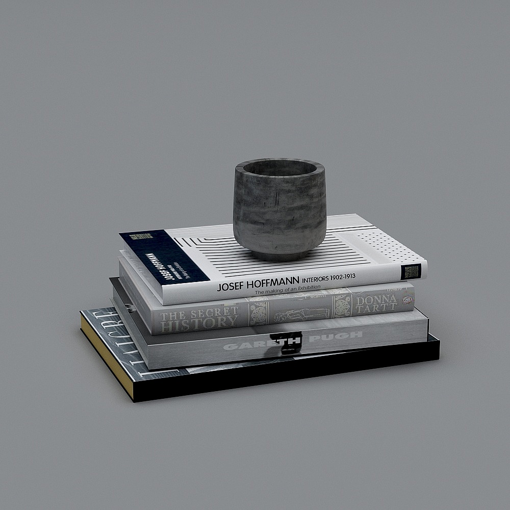 本とポット付き