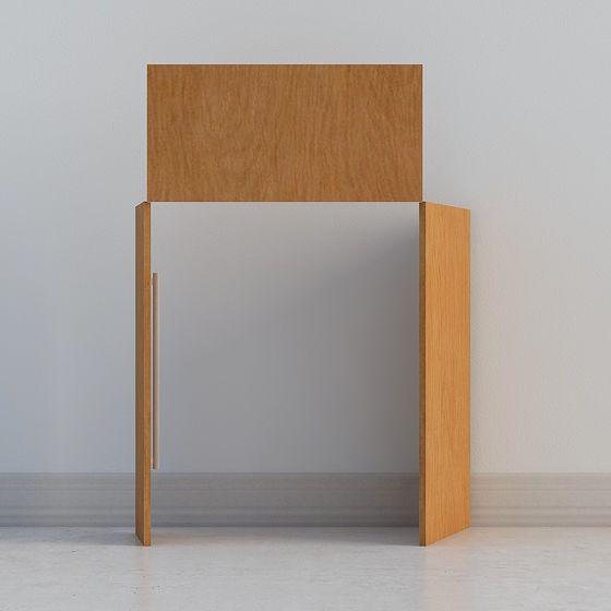 Minimalist Wooden Bookshelf 3D model for Creative Spaces