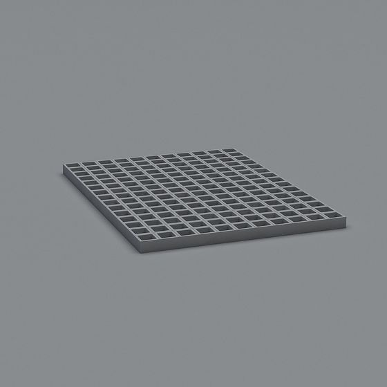 Grid Floor Low-Poly 3D Model