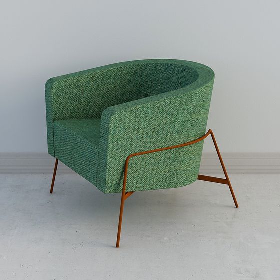 Green Velvet Sofa 3D model for Modern Design