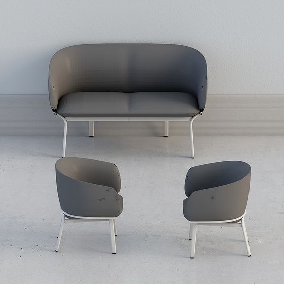 Contemporary Sofa Set 3D model for Stylish Interiors