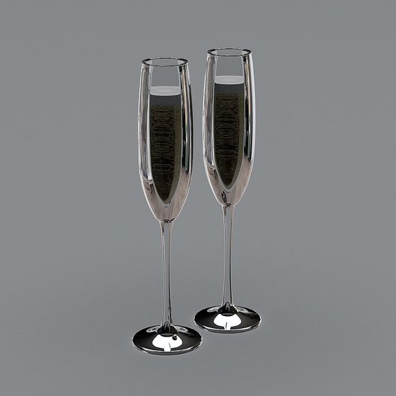 Elegant Champagne Glass 3D Model