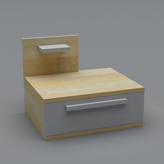 Stylish Low-Poly Nightstand 3D model