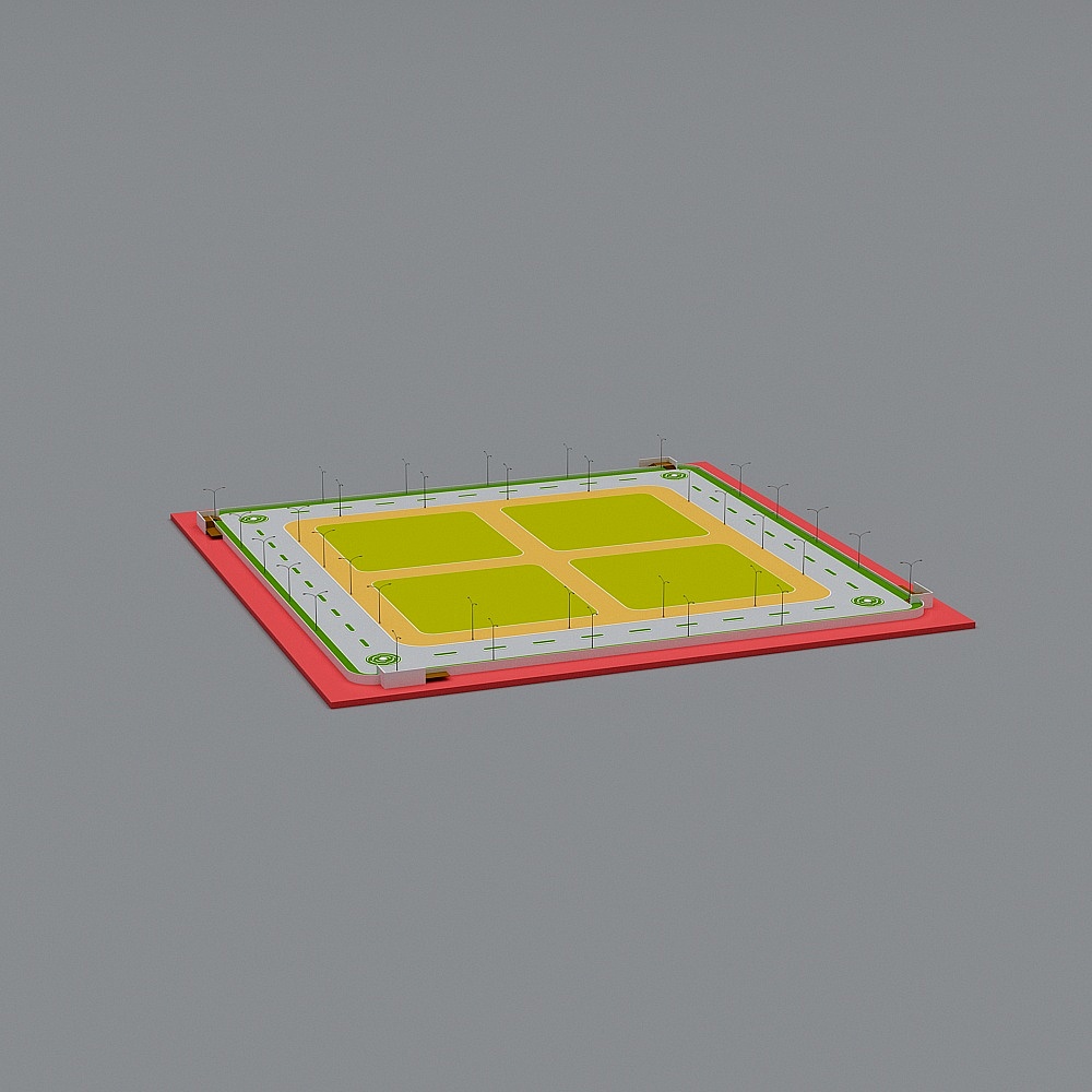 Urban Greenery 3D Model: Vibrant City Park