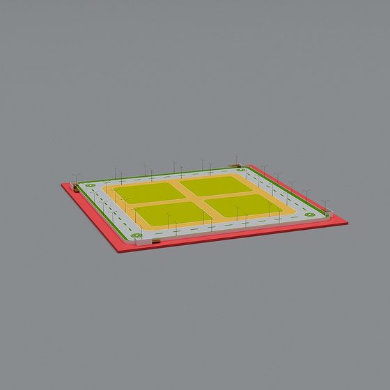 Urban Greenery 3D Model: Vibrant City Park