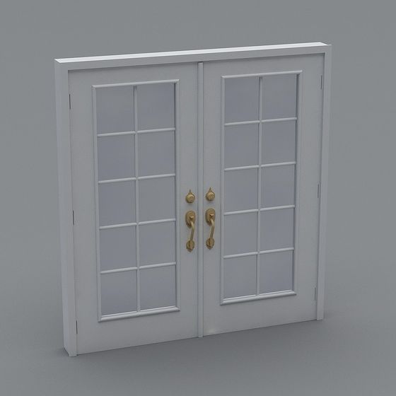 Elegant Double Door 3D model for Classic Interiors