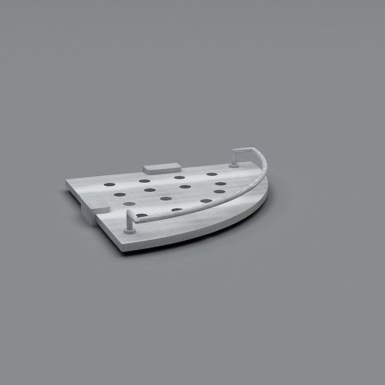 Low Poly Semi-Circular Bathroom Sink 3D model