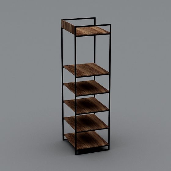 Industrial-style Bookshelf 3D model