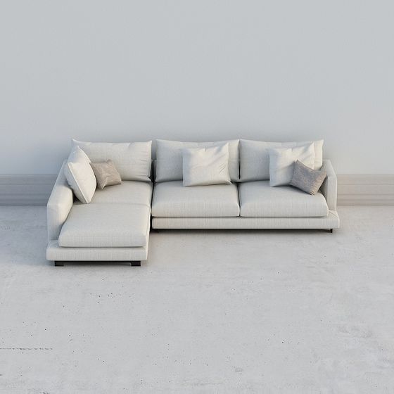 Elegant Minimalist Sofa 3D model for Modern Interiors