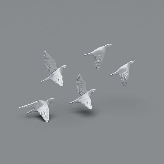 Birds in Flight 3D Model