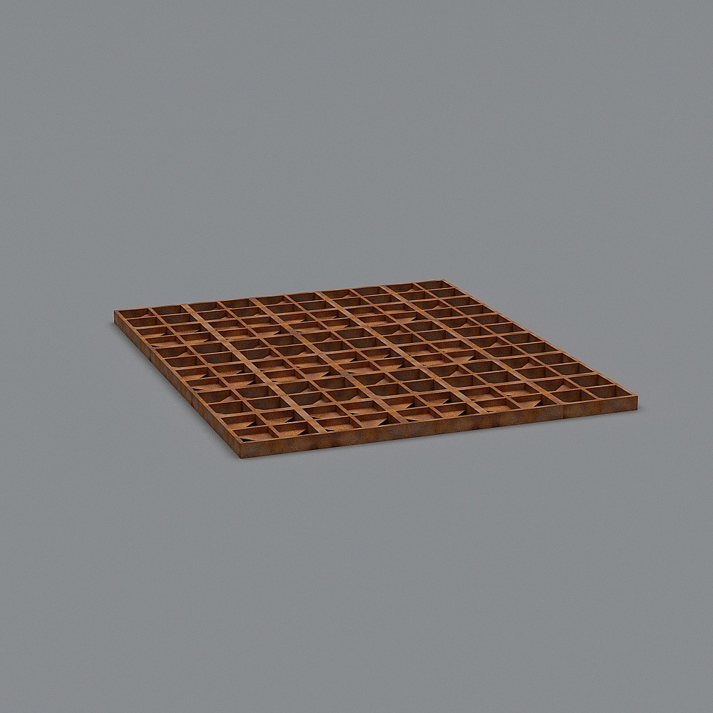 Grid Floor Low-Poly 3D Model