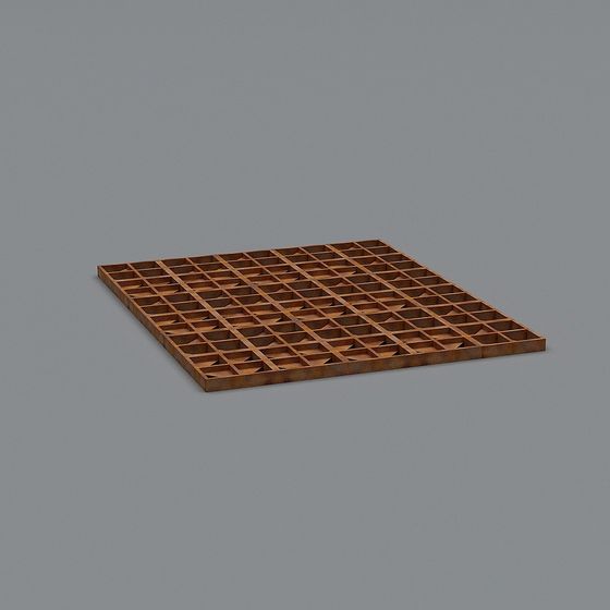 Grid Floor Low-Poly 3D Model