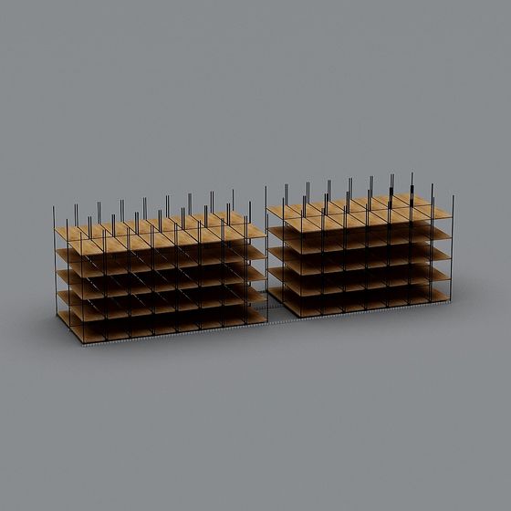Minimalist Low-Poly Shelf 3D model for Modern Spaces