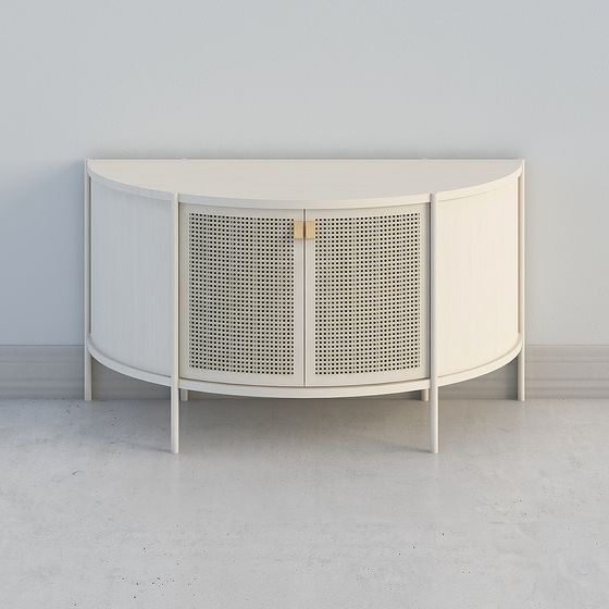Elegant Semi-Circle Side Cabinet 3D model