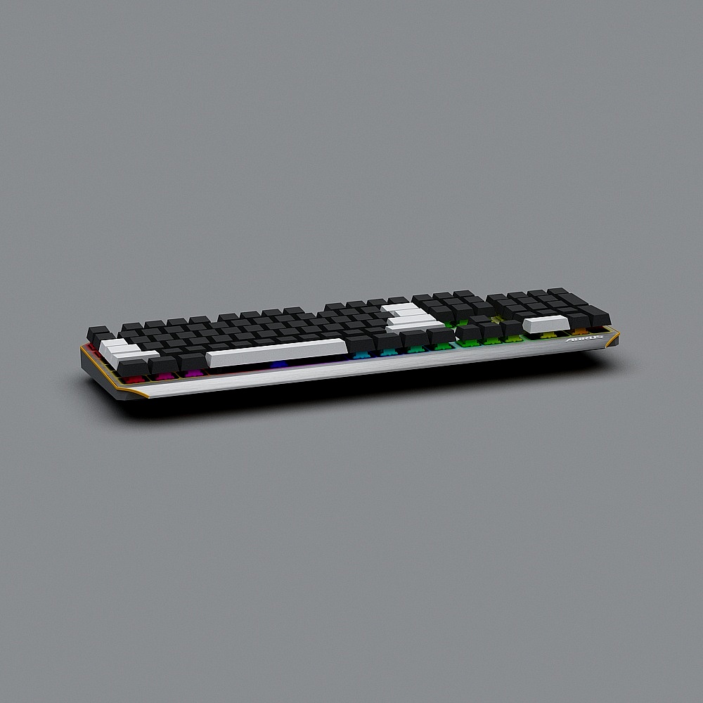 Stylish Low-Poly Keyboard 3D Model