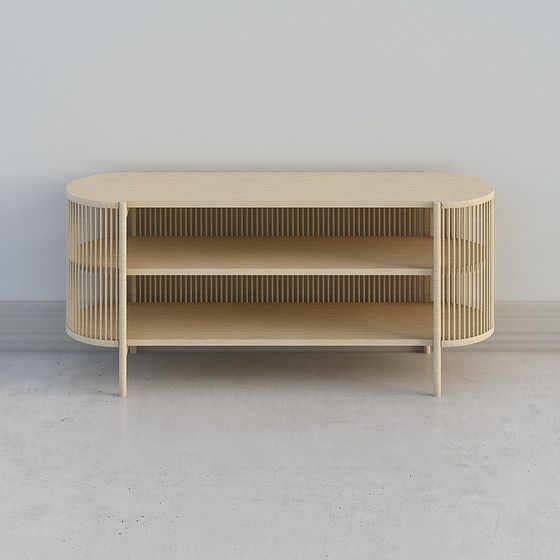 Elegant Oval TV Cabinet 3D model for Modern Interiors