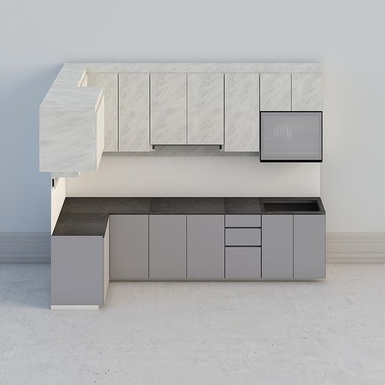 Modern Minimalist Kitchen 3D model