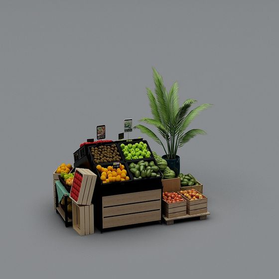 Fruit Market Delight 3D model